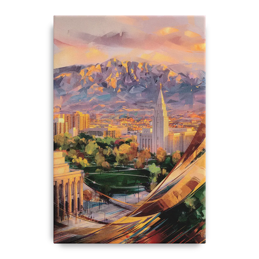 Salt Lake City Downtown View - Canvas Wall Art