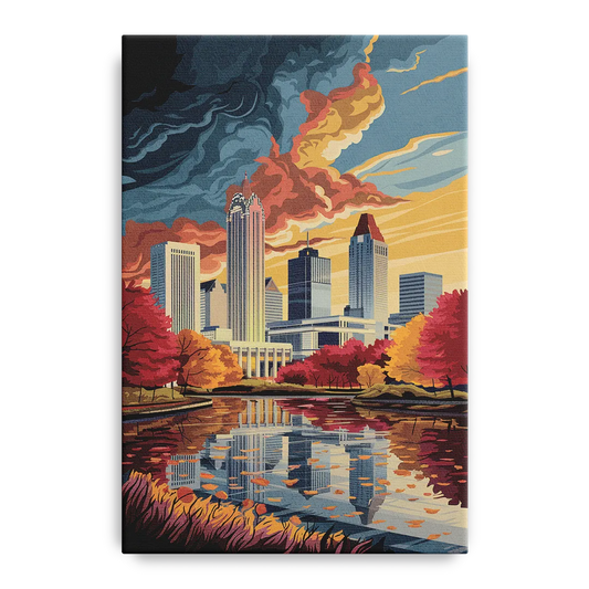 Atlanta Skyline in Autumn - Canvas Wall Art