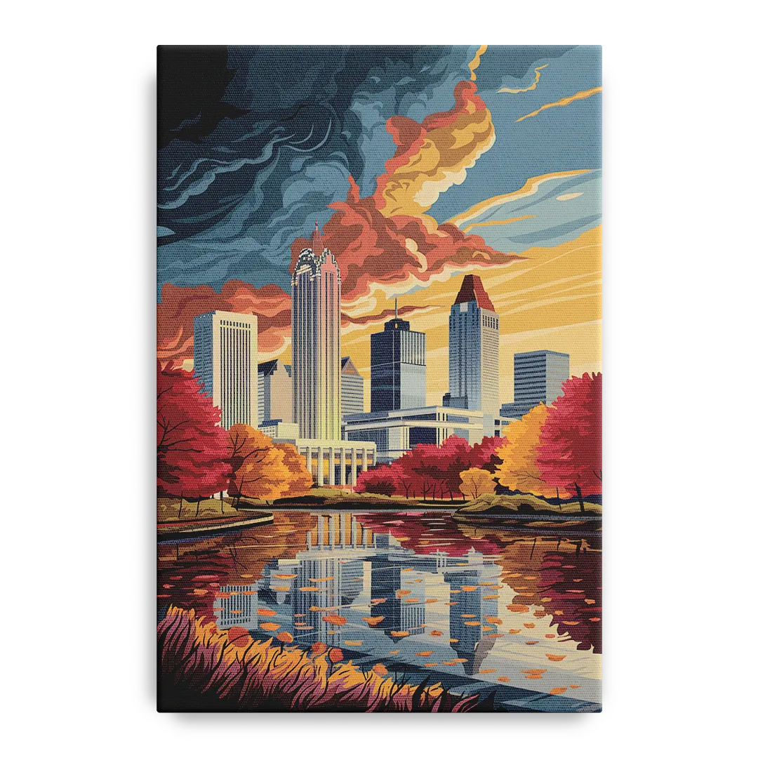 Atlanta Skyline in Autumn - Canvas Wall Art