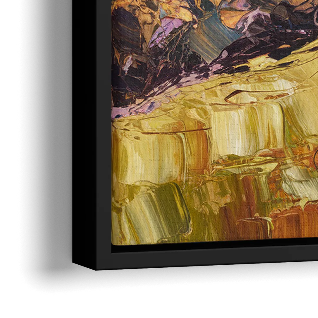 Oakland Hills Panorama - Close-Up Black Frame Canvas
