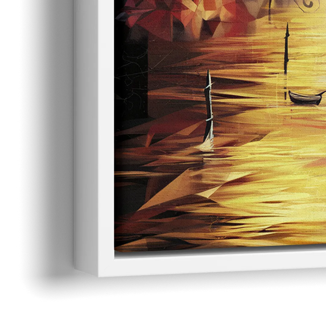 Oxford Cityscape Sunset - Close-Up White Frame Canvas