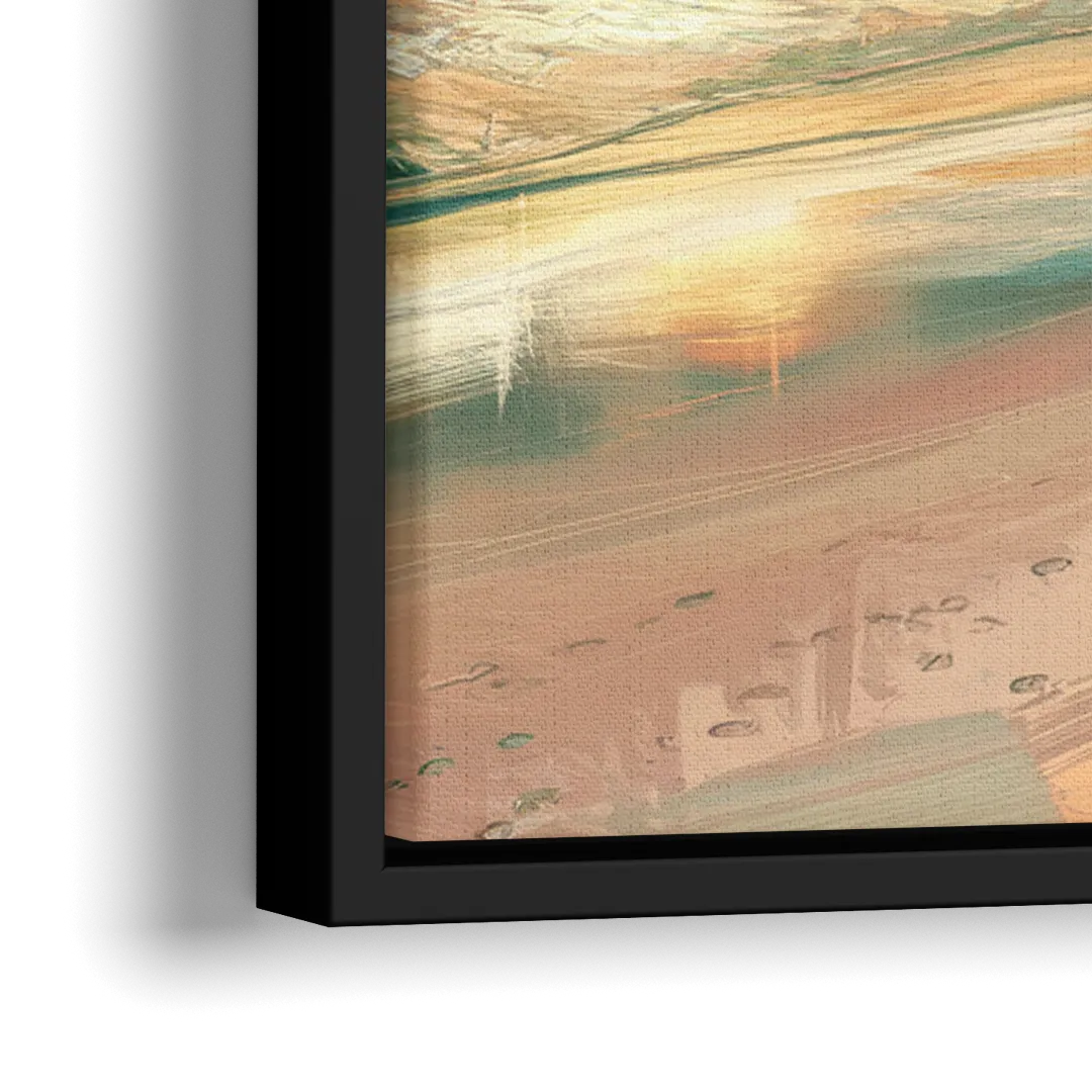 Hilton Head Island Oceanfront Sunrise - Close-Up Black Frame Canvas