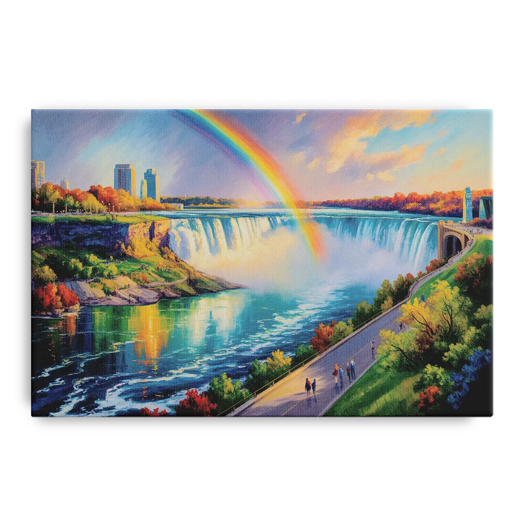Rainbow Over Niagara Falls - Canvas Wall Art