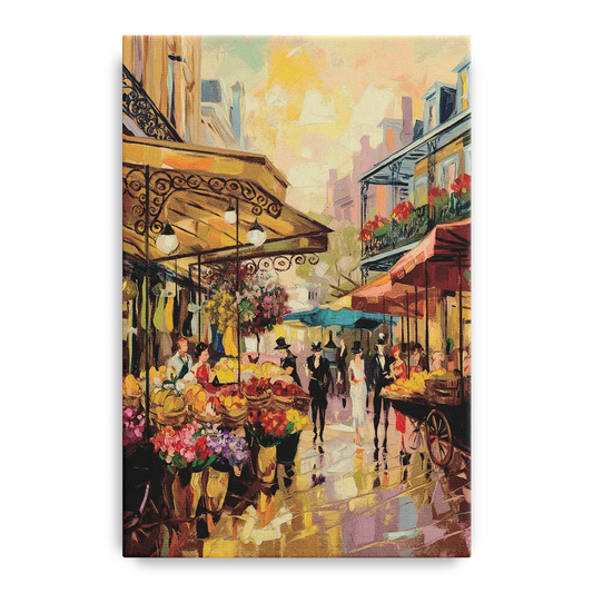New Orleans French Market Charm - Canvas Wall Art