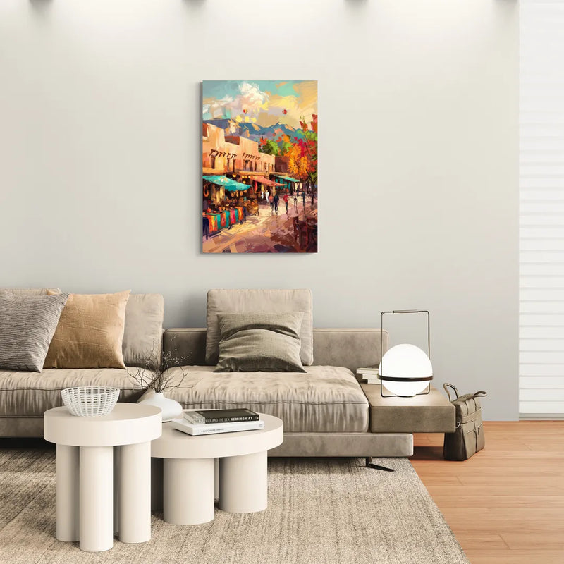 Santa Fe Historic Plaza - Canvas Wall Art Living Room