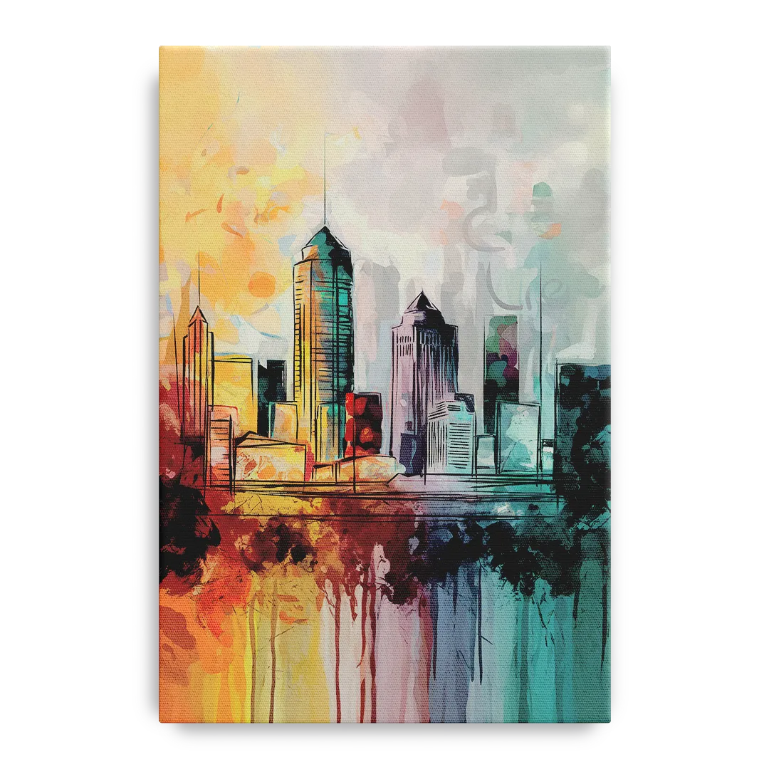 Indianapolis Downtown Skyline - Canvas Wall Art