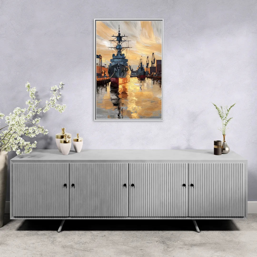 Norfolk Naval Shipyard Tribute - Living Room White Frame Canvas