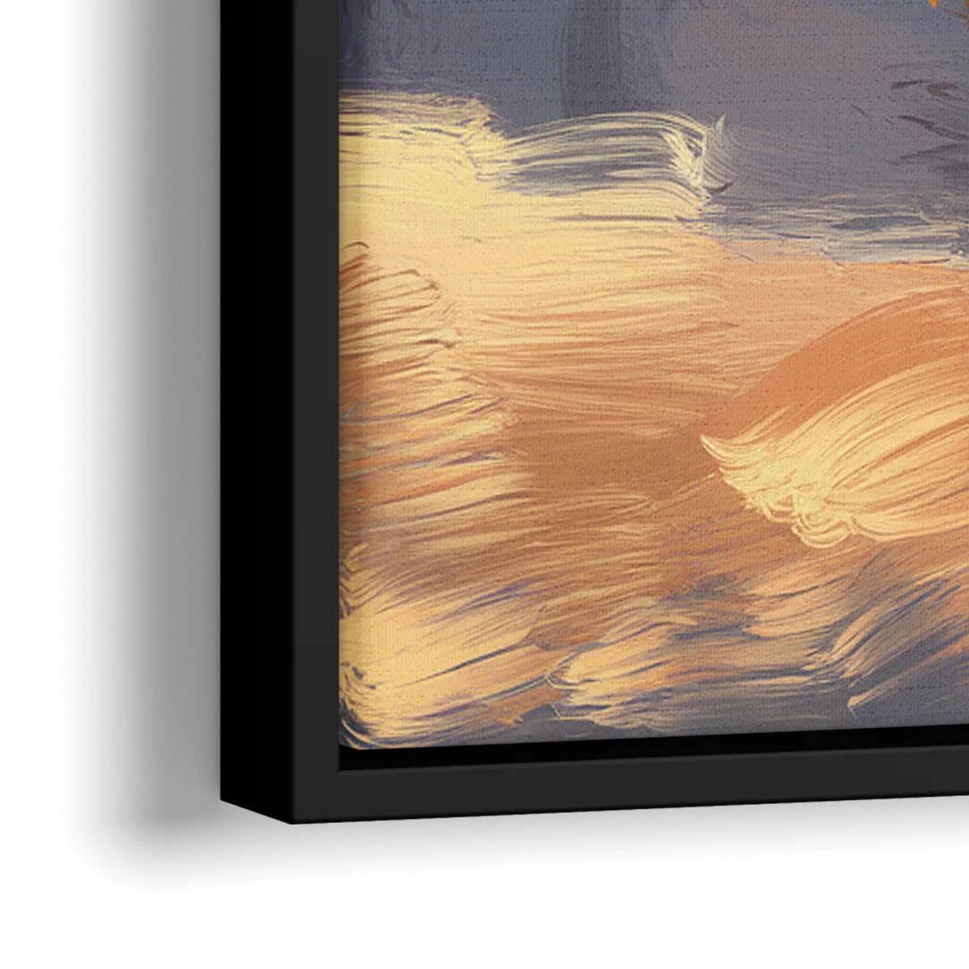 Lake Placid Scenic Reflections - Close-Up Black Frame Canvas