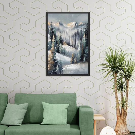 Vail Winter Wonderland - Living Room Black Frame Canvas