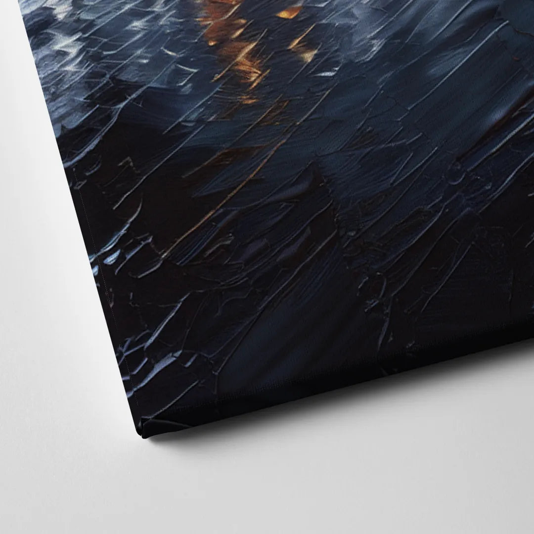New York City Skyline by Nightfall Hudson Canvas Close Up