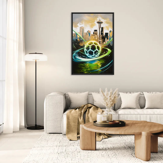 Seattle Sounders FC Spirit - Living Room Black Frame Canvas
