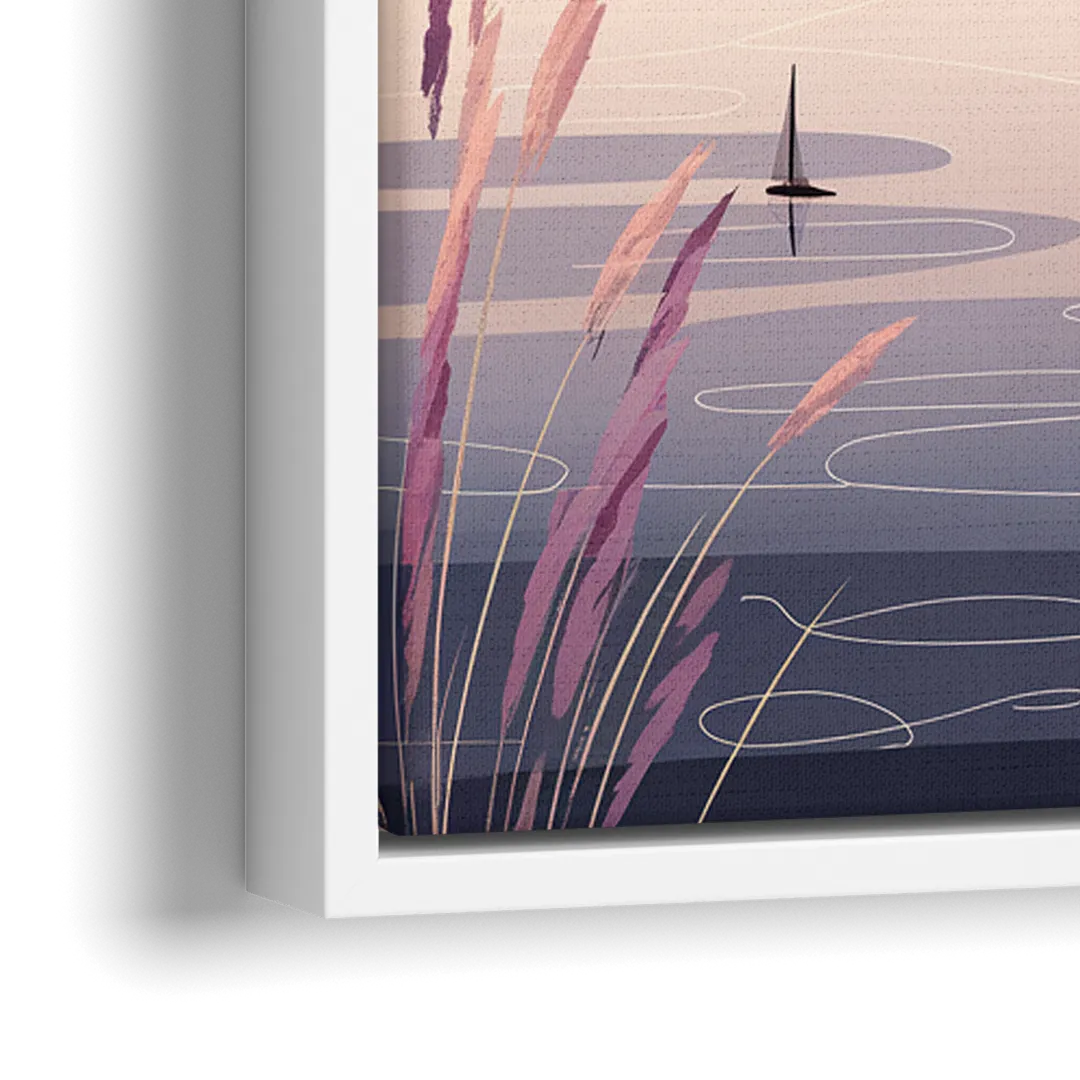 Madison Lake Monona Reflections - Close-Up White Frame Canvas