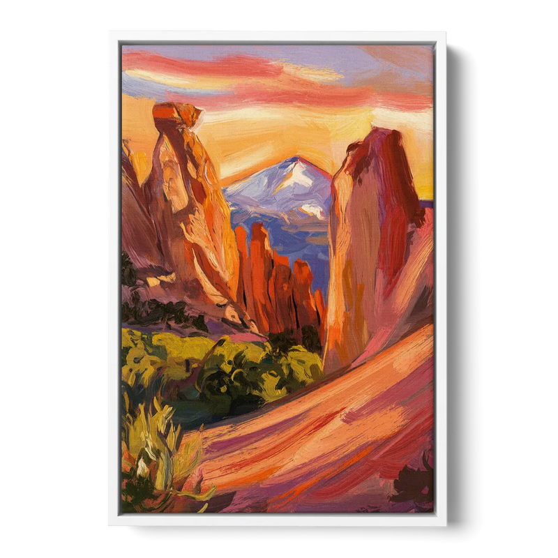 Colorado Springs Mountain View - White Frame Canvas