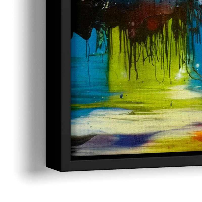 Austin Graffiti Street Style - Close-Up Black Frame Canvas