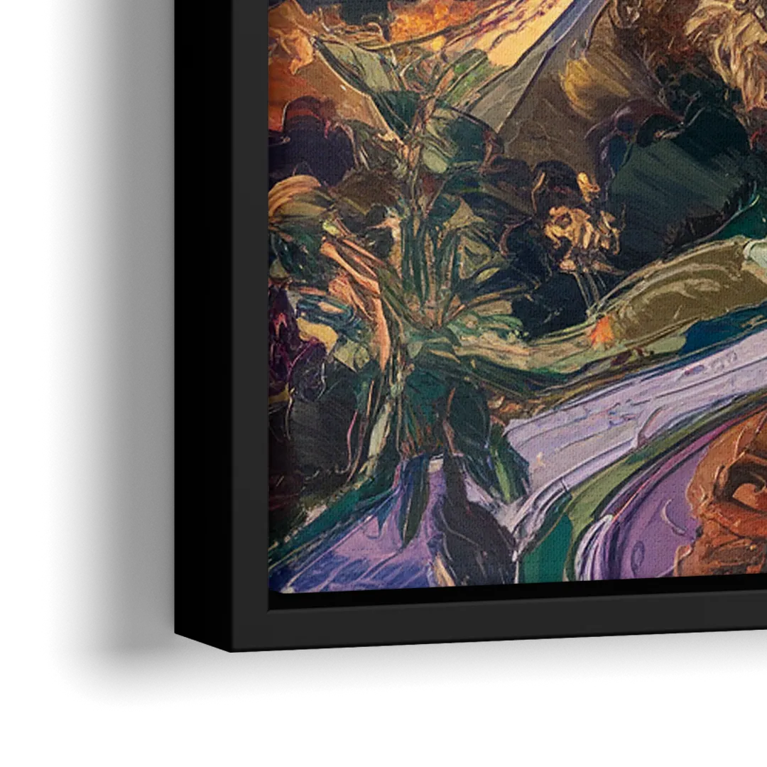 Los Angeles Hollywood Hills - Close-Up Black Frame Canvas