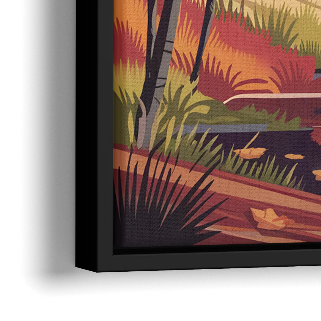 Ashland Fall Foliage - Close-Up Black Frame Canvas