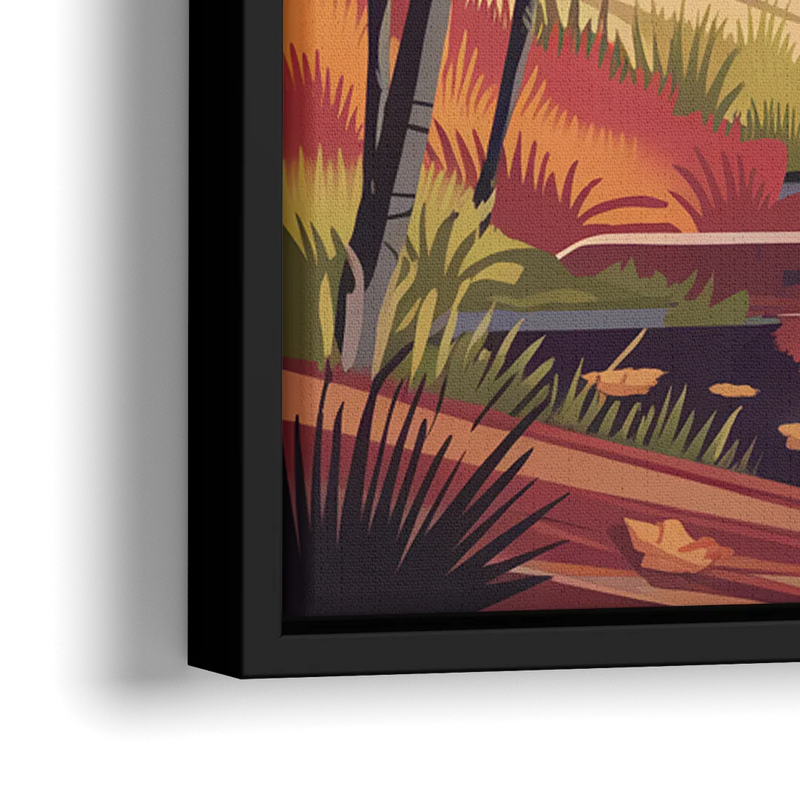 Ashland Fall Foliage - Close-Up Black Frame Canvas