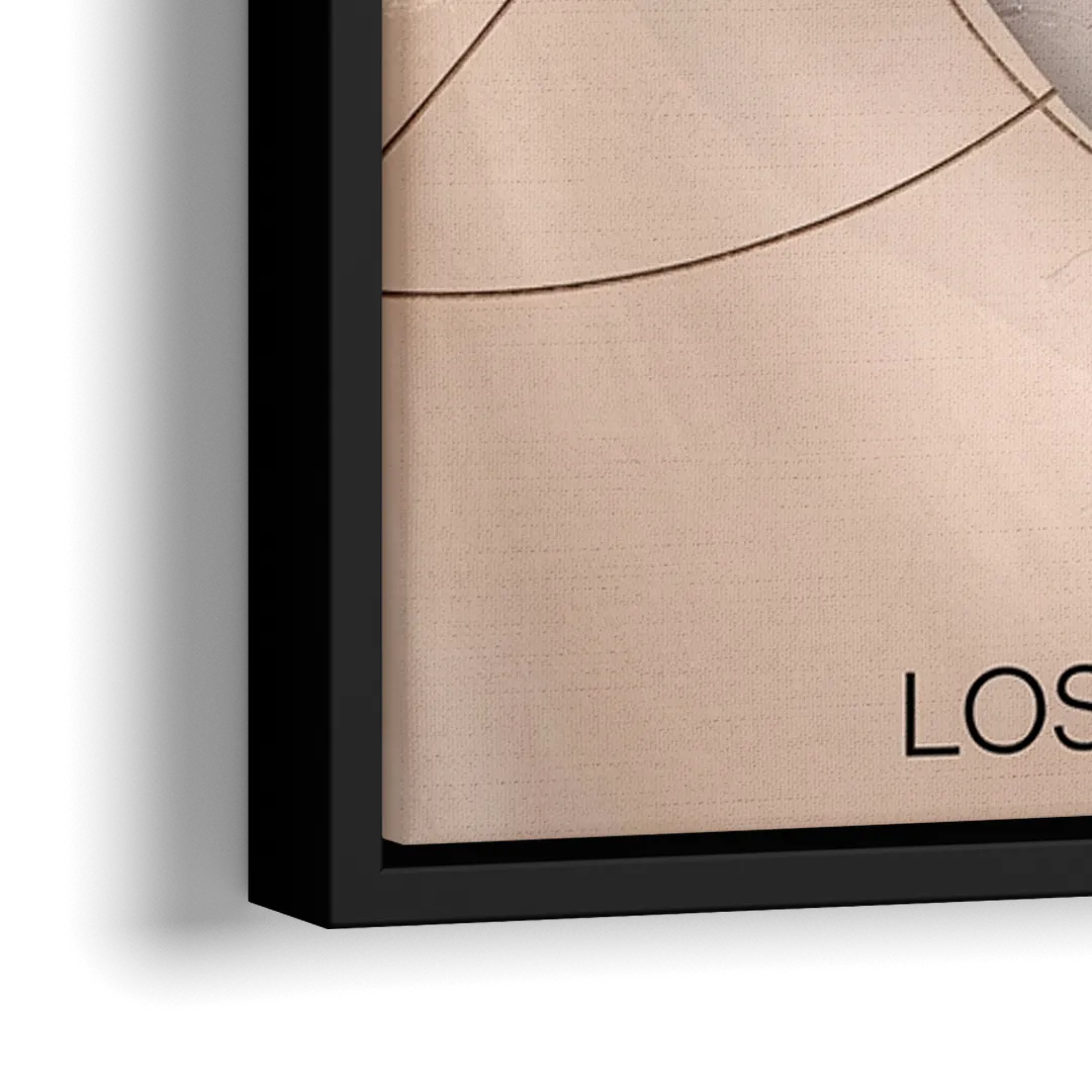 Los Angeles Map Design - Close-Up Black Frame Canvas