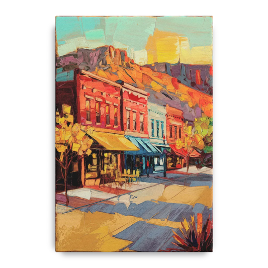 Bisbee Quaint Downtown View - Canvas Wall Art