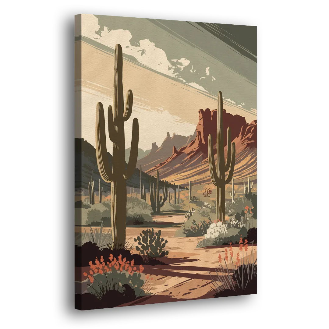 Chandler Arizona Cactus - Canvas Print Art Sides