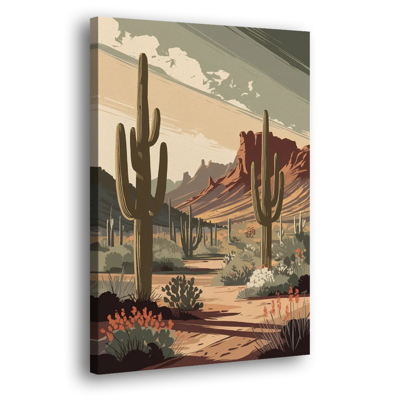 Chandler Arizona Cactus - Canvas Print Art Sides