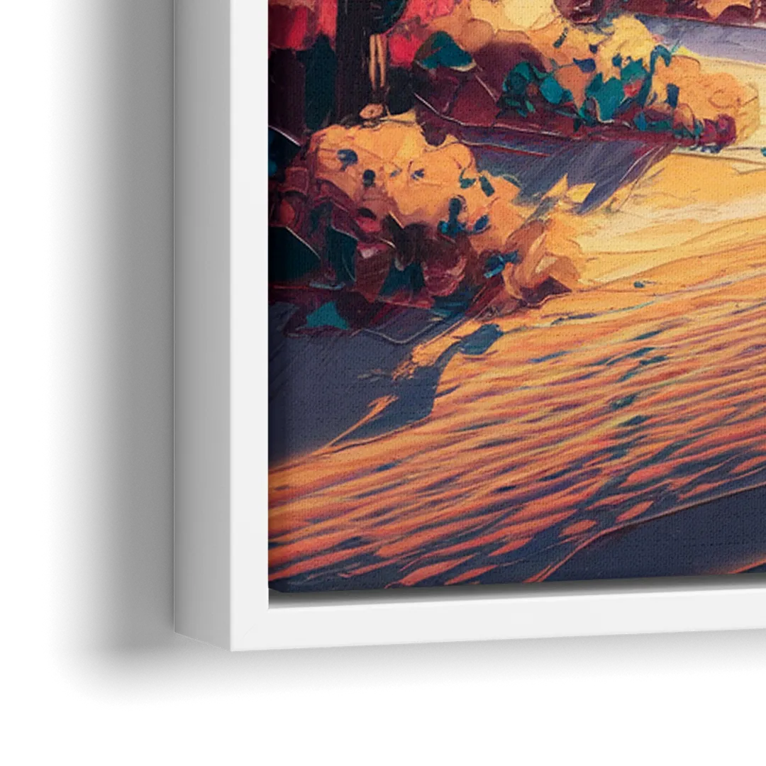 Palm Springs Desert Sunset - Close-Up White Frame Canvas