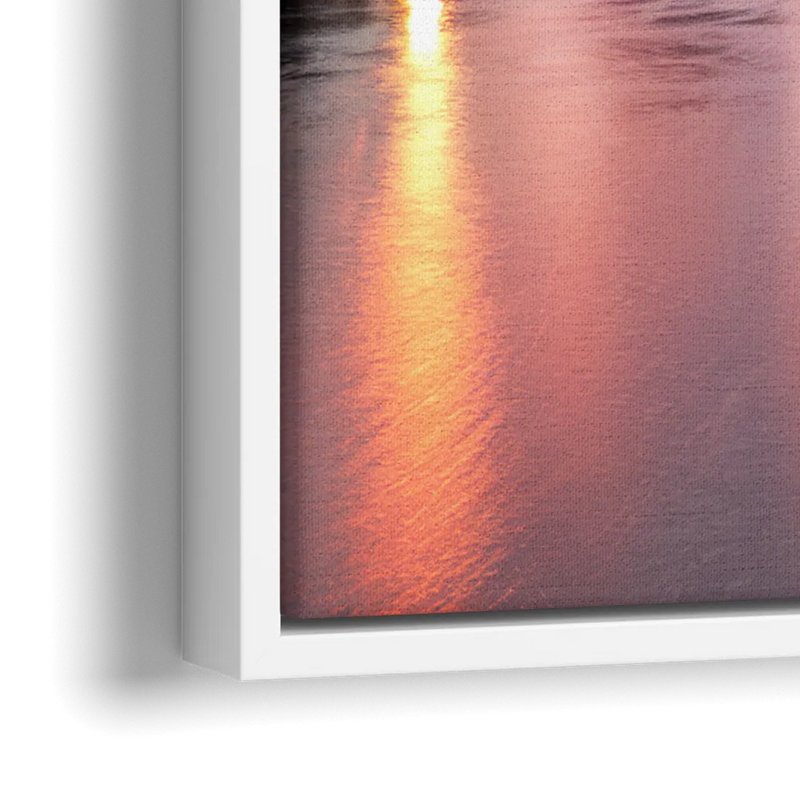 Richmond Skyline Sunset - Close-Up White Frame Canvas