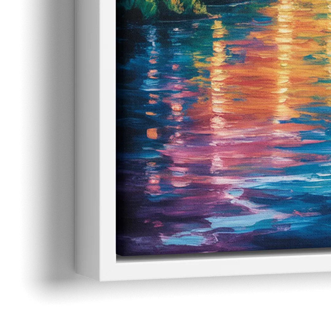 Niagara Falls Nature Trail - Close-Up White Frame Canvas