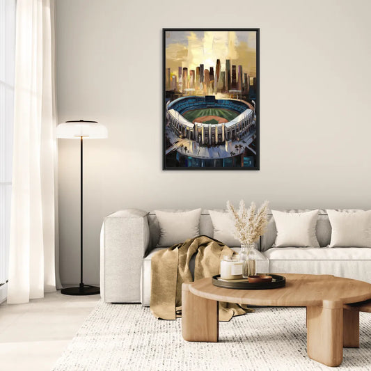 Los Angeles Dodgers Stadium - Living Room Black Frame Canvas