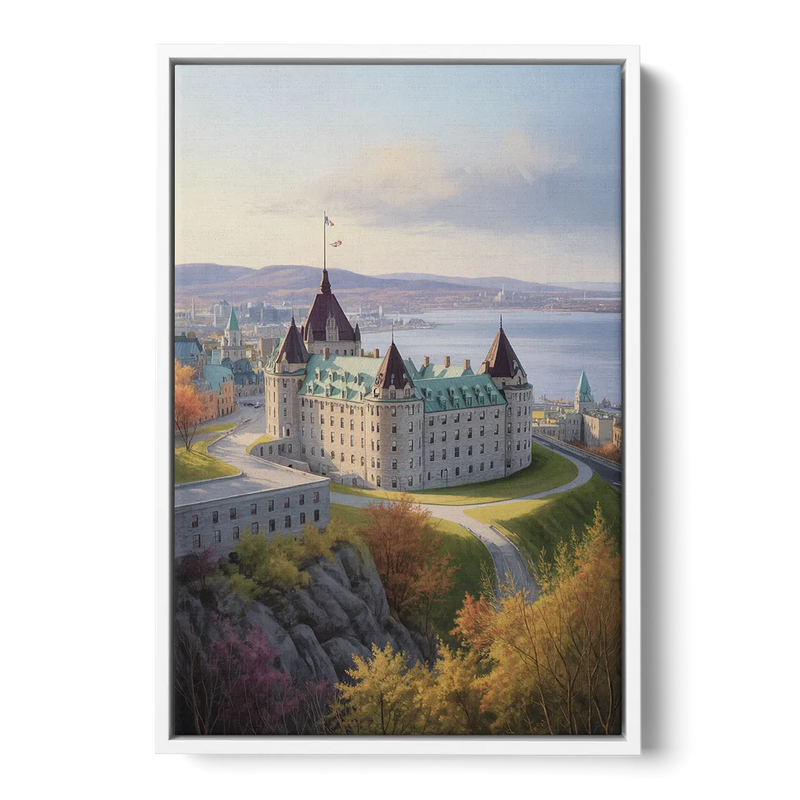 Citadel of Quebec - White Frame Canvas