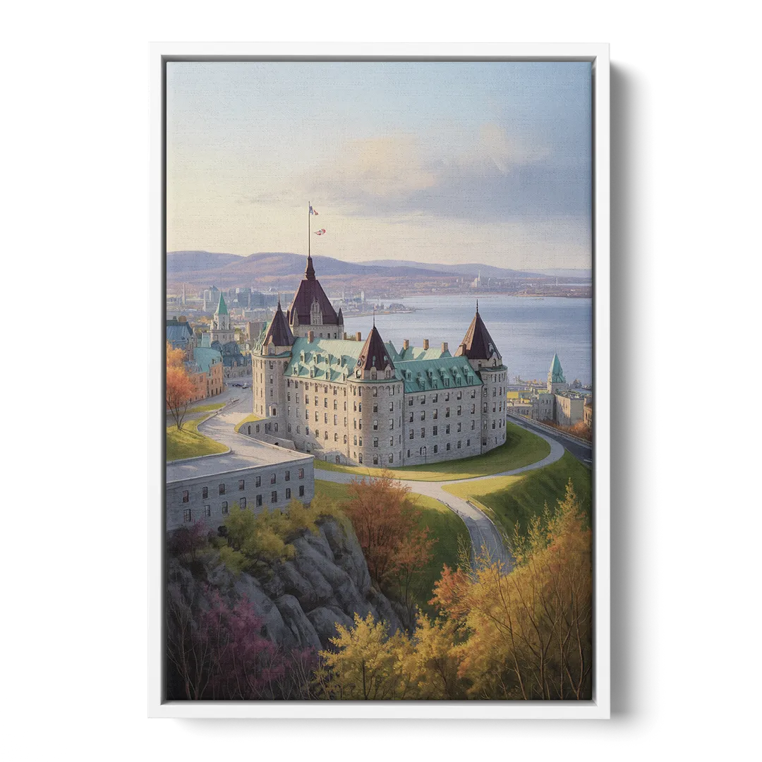 Citadel of Quebec - White Frame Canvas