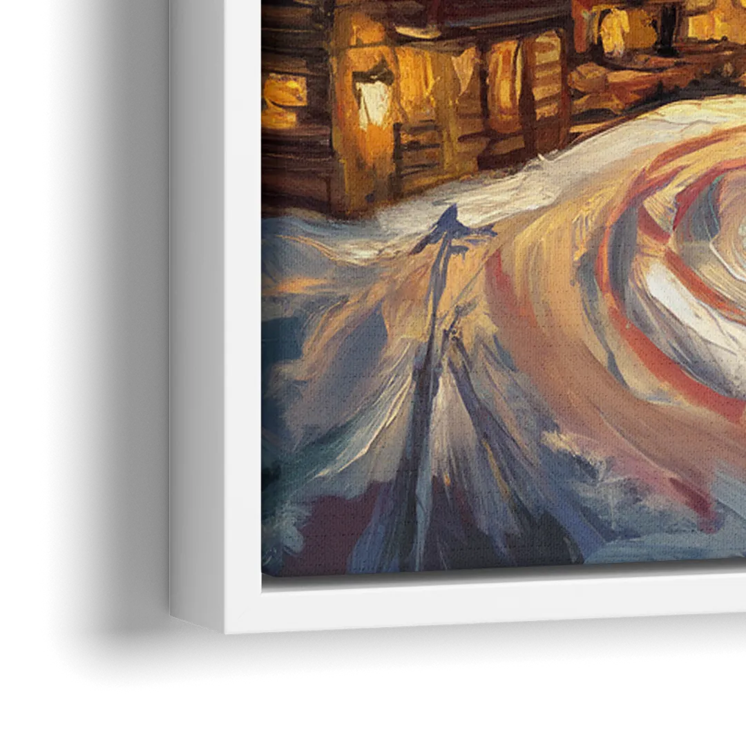 Park City Sunset Glow - Close-Up White Frame Canvas