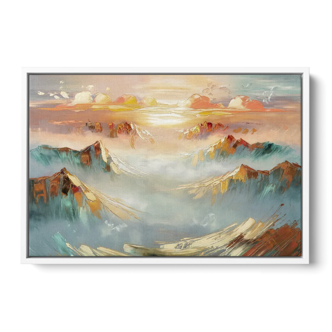 Henderson Mountain Horizon - White Frame Canvas