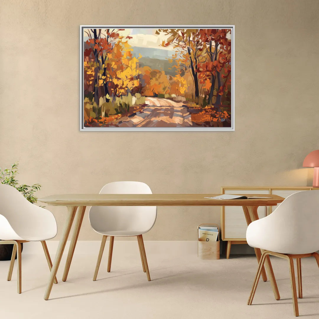 Knoxville Autumn Colors - Living Room White Frame Canvas