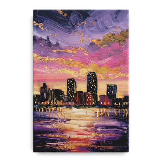 Mobile Skyline Sunset - Canvas Wall Art