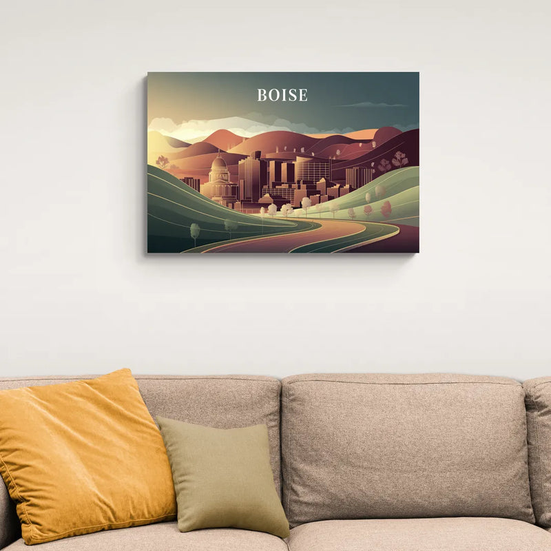 Boise Foothills Landscape - Canvas Wall Art Living Room