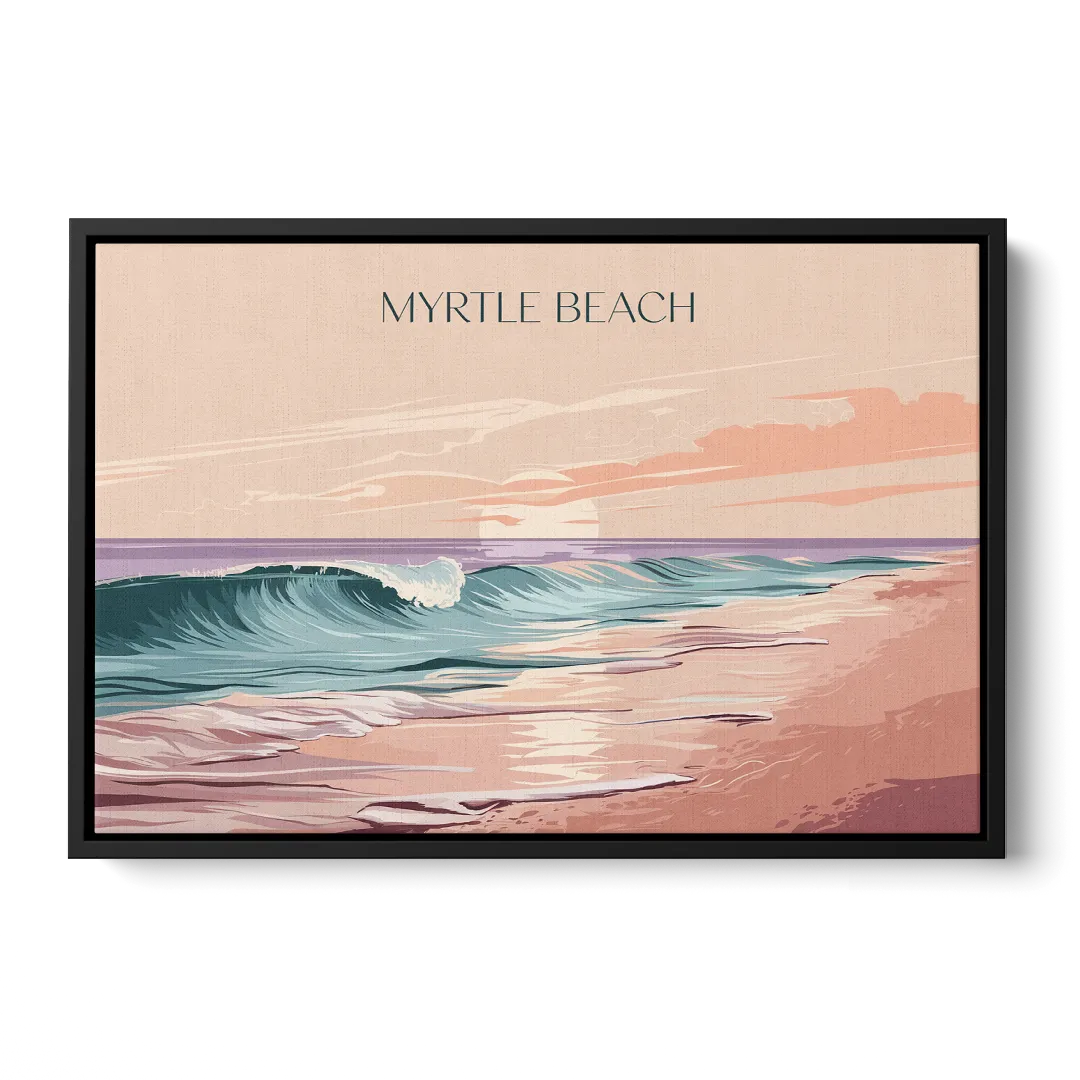 Myrtle Beach Ocean Sunrise - Black Frame Canvas