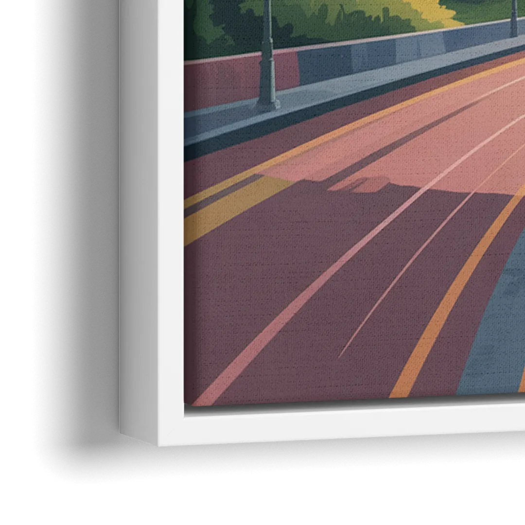 Quebec City Sunrise - Close-Up White Frame Canvas