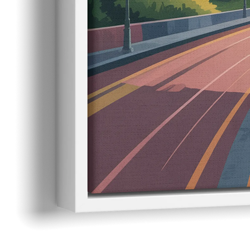 Quebec City Sunrise - Close-Up White Frame Canvas