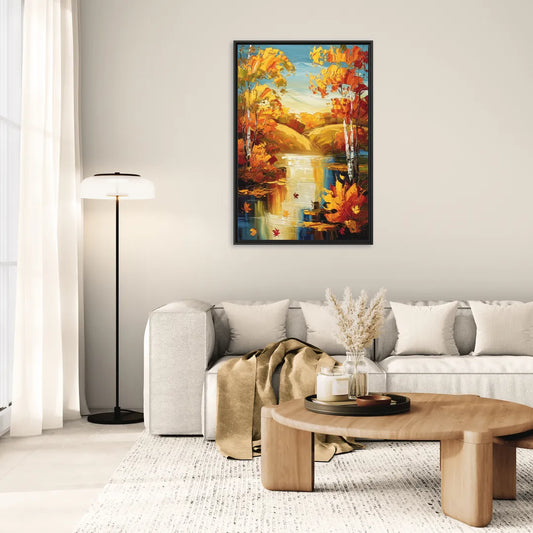 Franklin Autumn Vibes - Living Room Black Frame Canvas
