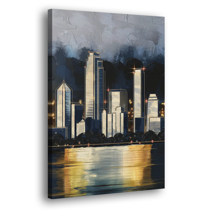 Irving Downtown Skyline - Canvas Print Art Sides