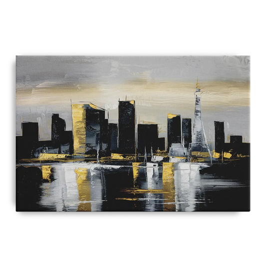 Las Vegas Black And White Skyline - Canvas Wall Art