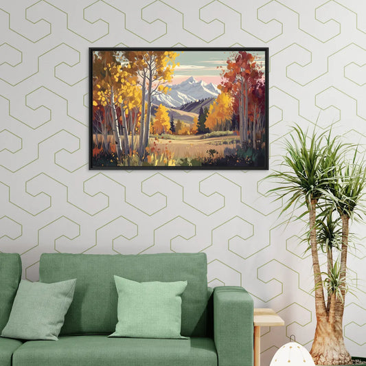 Aspen Majestic Landscape - Living Room Black Frame Canvas
