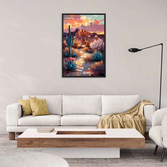 El Paso Cultural Heritage - Living Room Black Frame Canvas