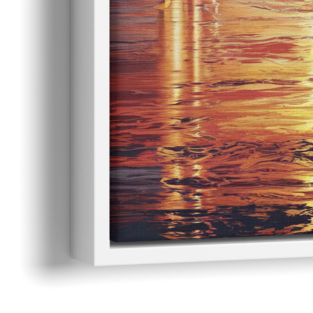 Chicago Lakefront Beauty - Close-Up White Frame Canvas