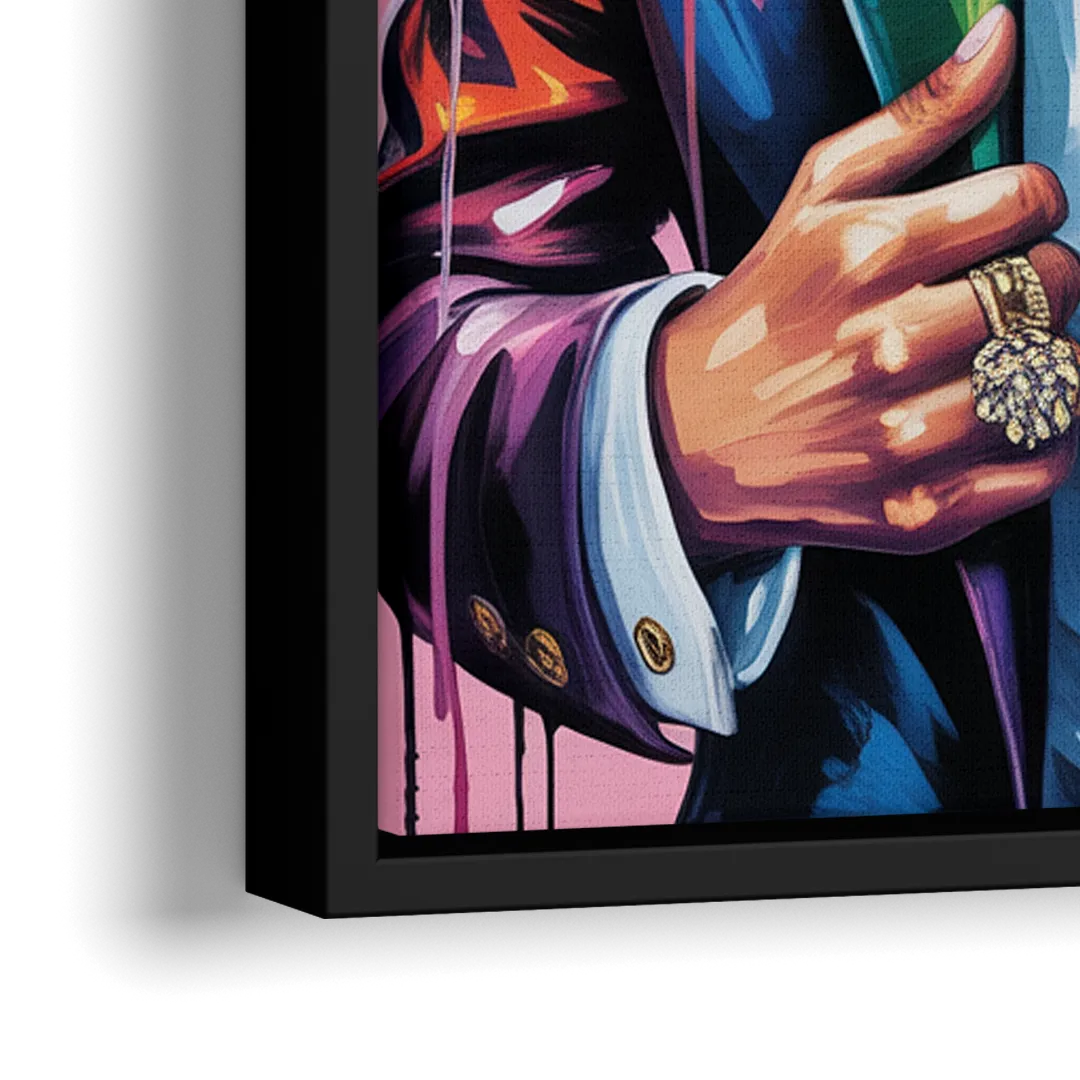 24K Groove 2.0 - Close-Up Black Frame Canvas