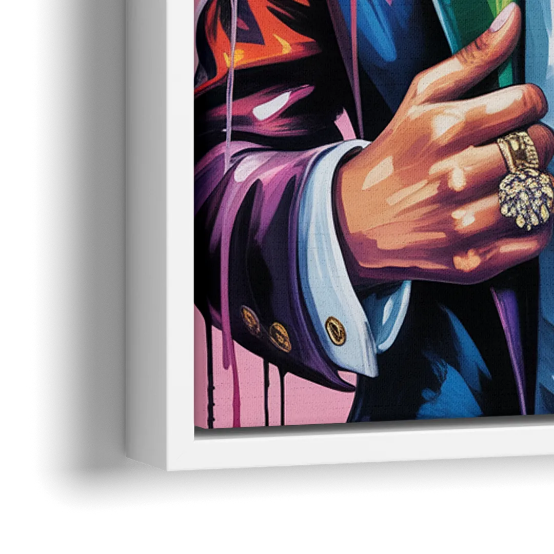 24K Groove 2.0 - Close-Up White Frame Canvas