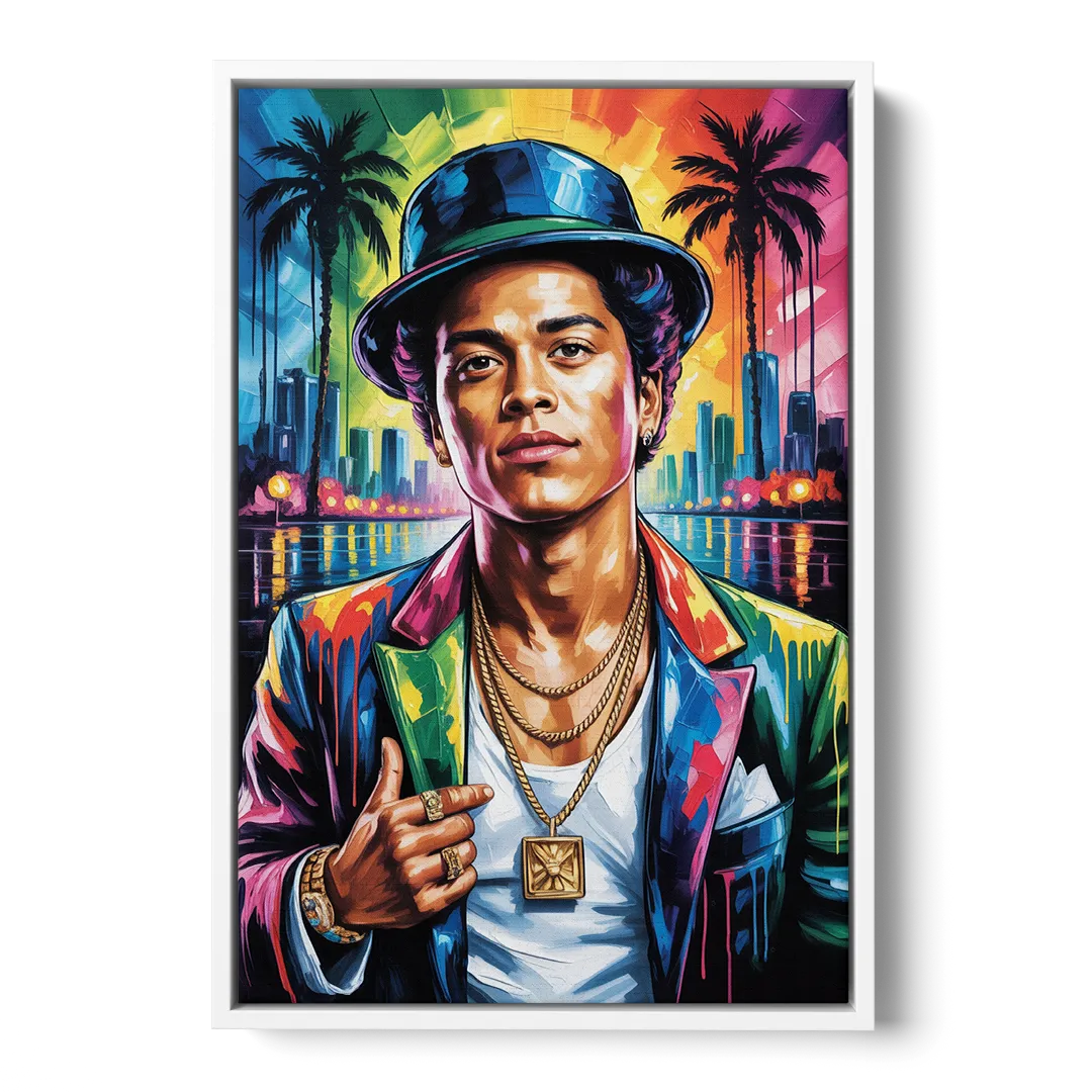 24K Groove - White Frame Canvas