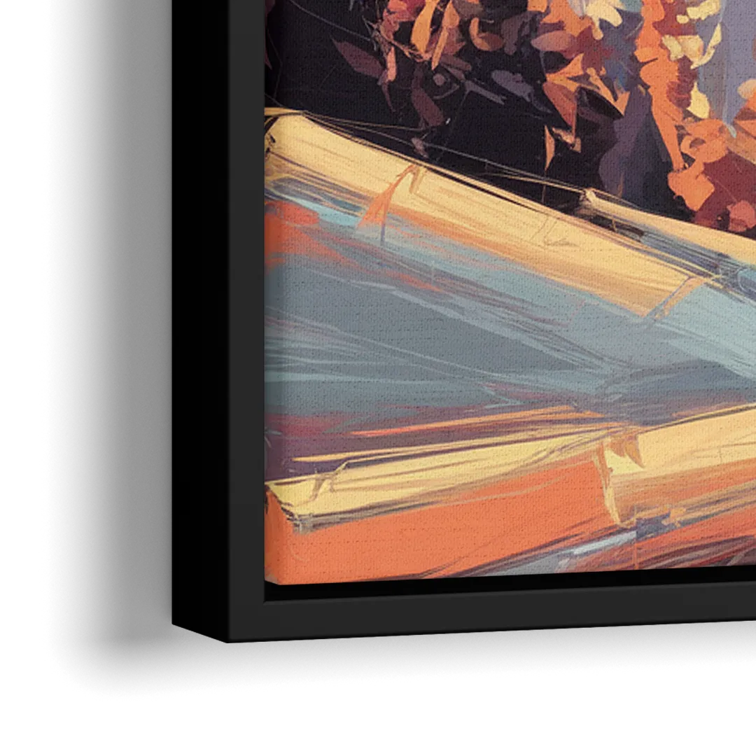 Park City Sunrise Panorama - Close-Up Black Frame Canvas