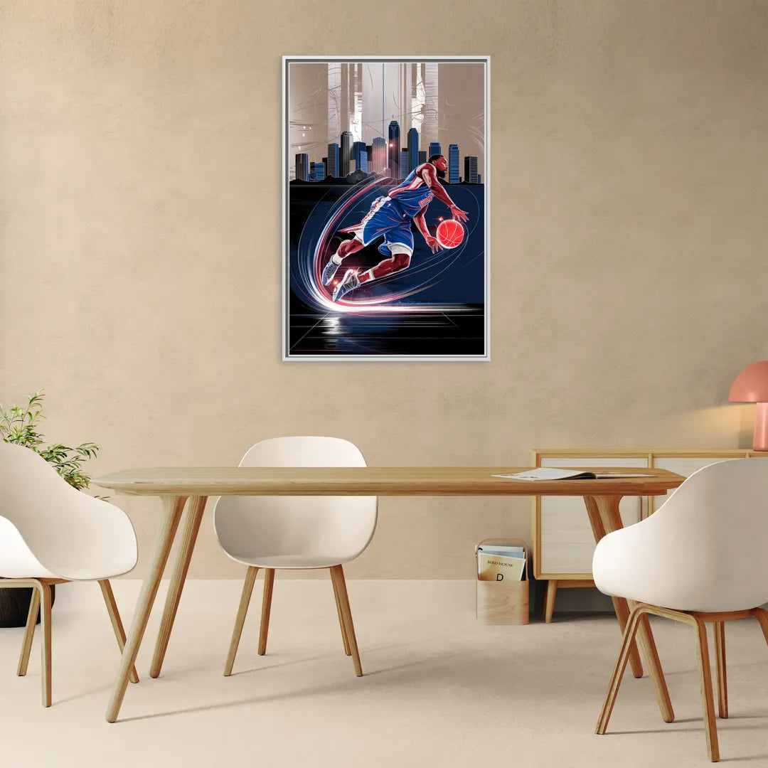Los Angeles Clippers Basketball - Living Room White Frame Canvas